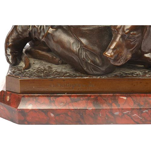 Скульптурная композиция «Охотник с собакой»