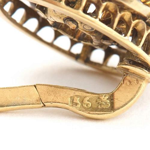 Серьги и брошь "Ажурные цветы"