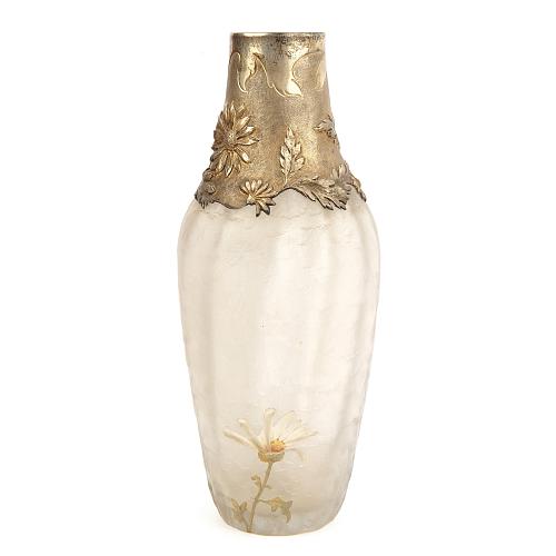 Ваза для цветов в серебряной оправе "Ромашки".