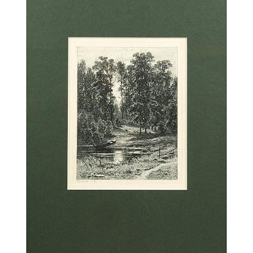 Офорт И.И.Шишкина «Тихий вечер» 1876