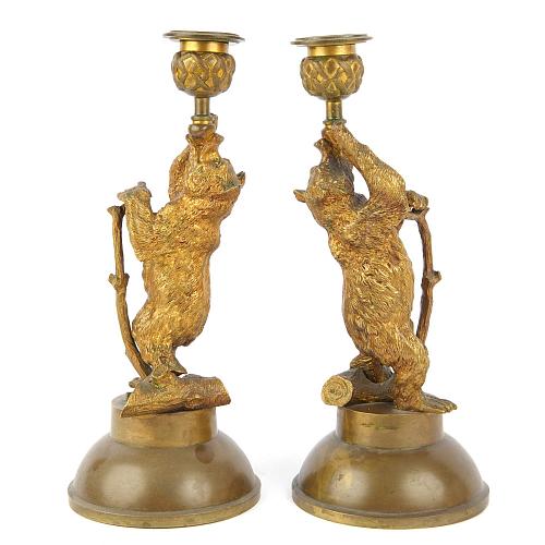 Пара подсвечников «Медведи»