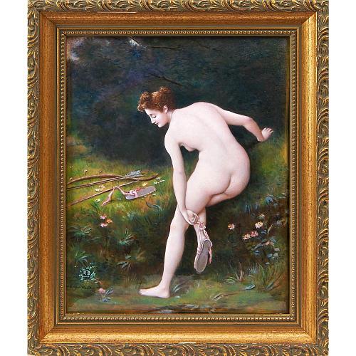 Картина на эмали «Нимфа Дианы охотницы»