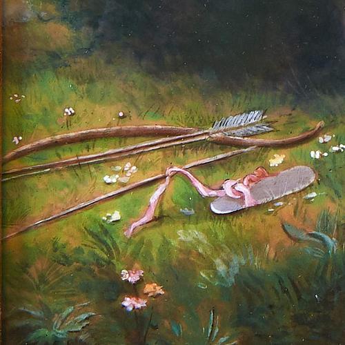 Картина на эмали "Нимфа Дианы охотницы"