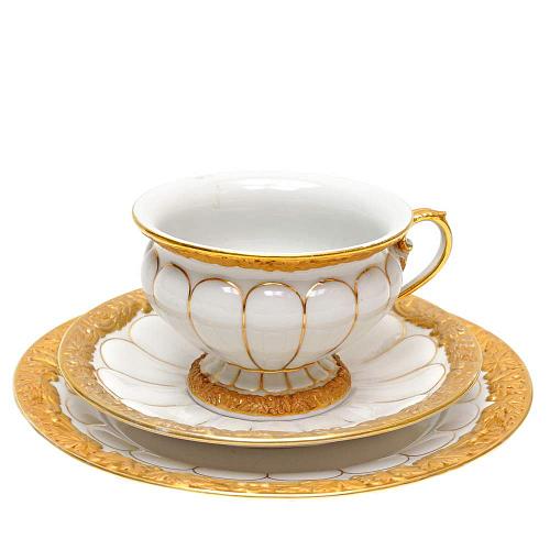 Чашка с блюдцем и пирожковая тарелка. MEISSEN