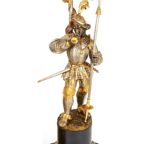 Часовой, каминный гарнитур "Воины играющие в кости"