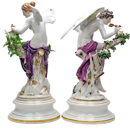 Парные скульптуры «Амур и Психея». Мейссен.