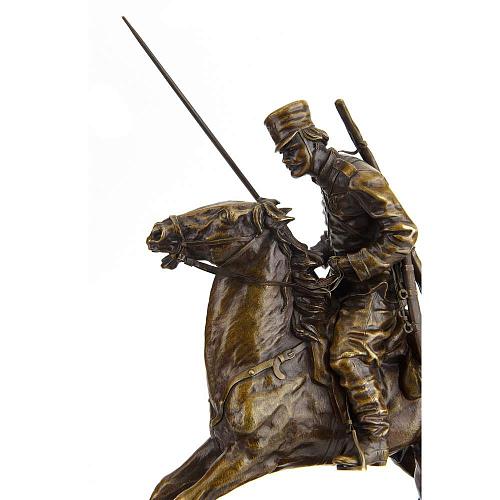 Скульптура кабинетная "Казак с пикой на лошади"