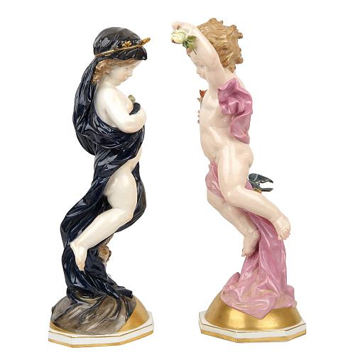 Парные скульптуры «День и Ночь». Мейссен.