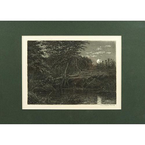 Офорт И.И.Шишкина «Мостик» 1873