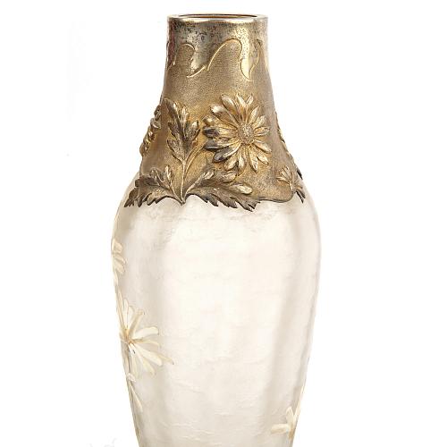 Ваза для цветов в серебряной оправе "Ромашки".