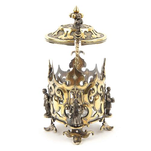 Подстаканник крышкой и ложкой в «русском стиле». Сазиковь.