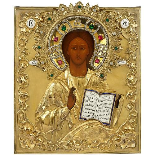 Икона Господь Вседержитель в окладе Мстёра