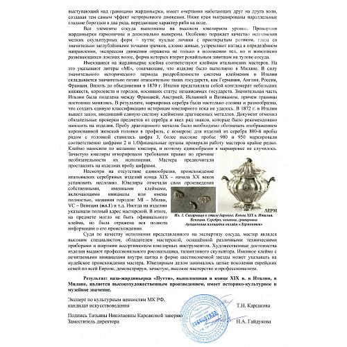 Экспертное заключение НИНЭ им. П.М.Третьякова