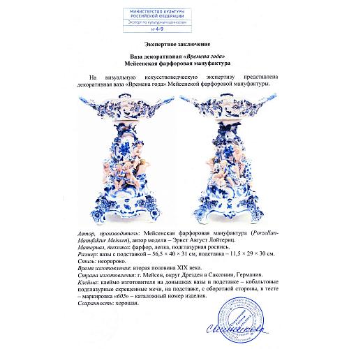 Декоративная ваза "Времена года" на подставке.