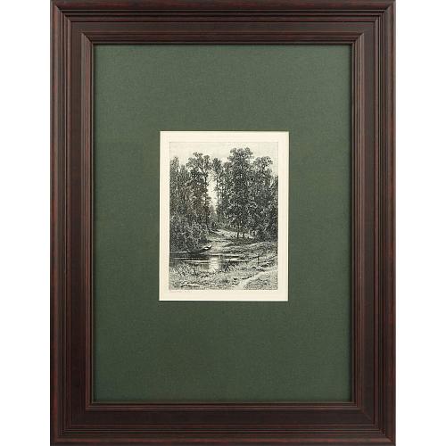 Офорт И.И.Шишкина «Тихий вечер» 1876