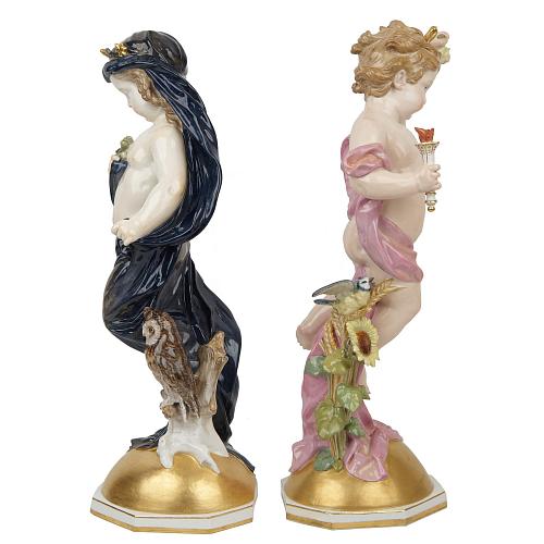 Парные скульптуры «День и Ночь». Мейссен.