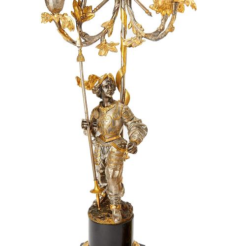 Часовой, каминный гарнитур "Воины играющие в кости"