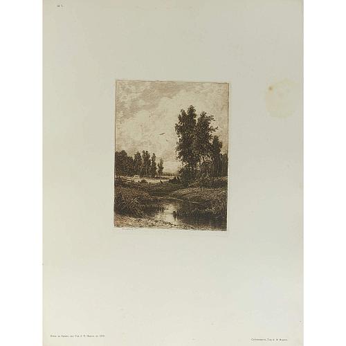 Офорт И.И. Шишкина «За ручьем»