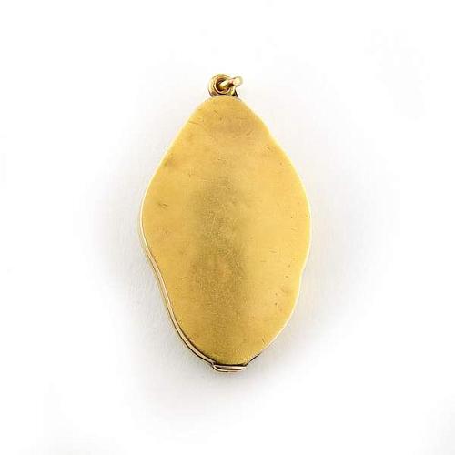 Медальон-зеркало с бриллиантом, рубином и алмазами