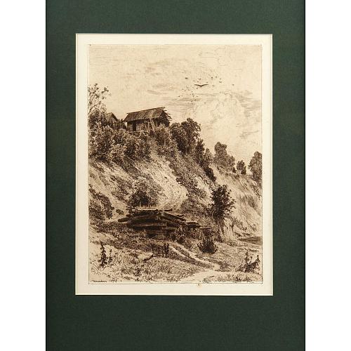 Офорт И.И.Шишкина «Обрыв» 1878