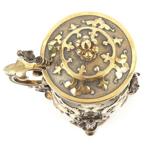 Подстаканник крышкой и ложкой в «русском стиле». Сазиковь.