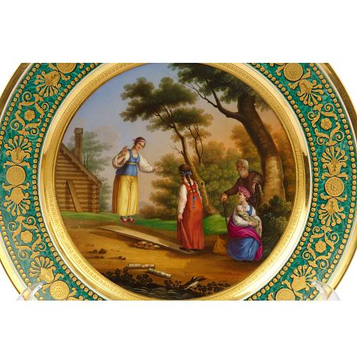 Тарелки парные со сценами народной жизни. ИФЗ.