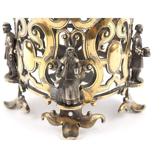 Подстаканник крышкой и ложкой в «русском стиле». Сазиковь.