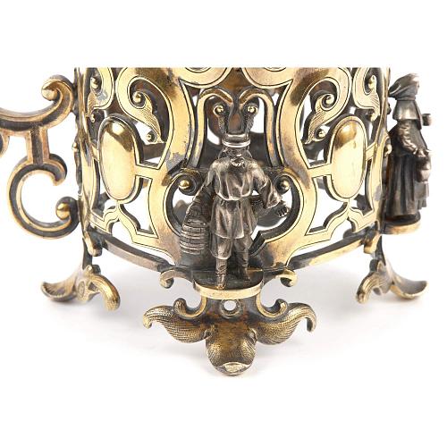 Подстаканник крышкой и ложкой в «русском стиле». Сазиковь.