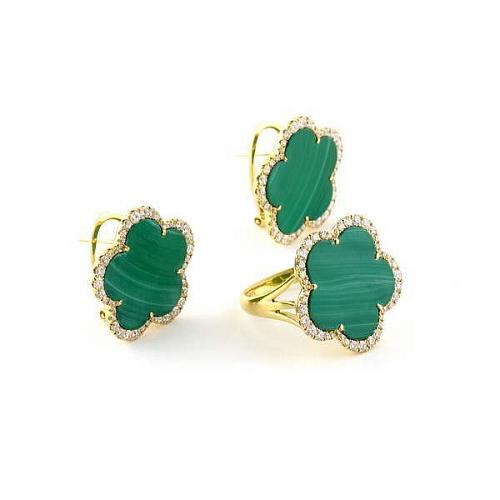 Комплект: серьги и кольцо с бриллиантами