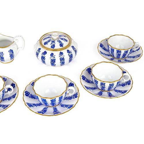 Сервиз на 6 персон "Синие розы". Н II