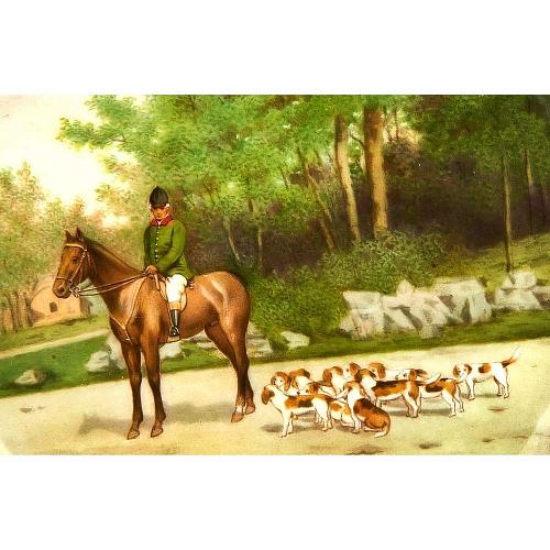 Тарелка декоративная "Охотник с собаками"