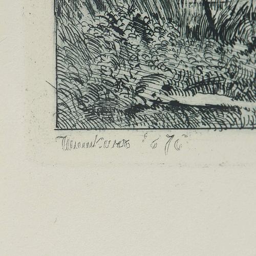 Офорт И.И.Шишкина «Тихий вечер» 1876