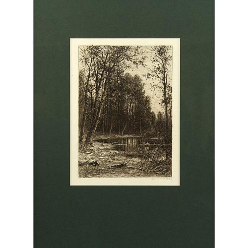 Офорт И.И.Шишкина «Затишье» 1885