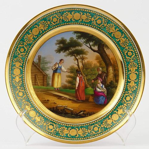 Тарелки парные со сценами народной жизни. ИФЗ.