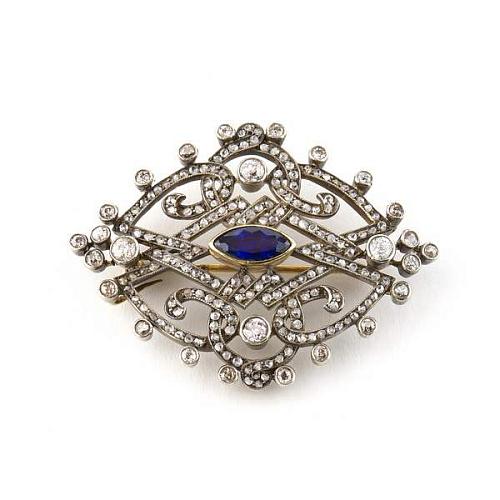 Брошь с бриллиантами и алмазами