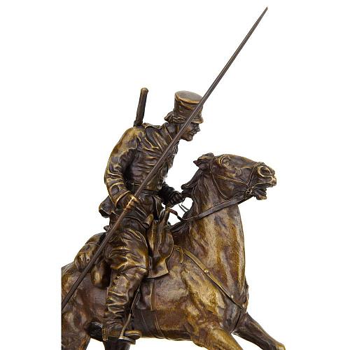 Скульптура кабинетная "Казак с пикой на лошади"