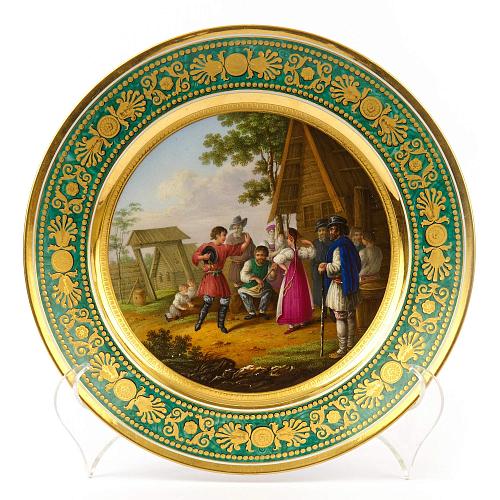 Тарелки парные со сценами народной жизни. ИФЗ.