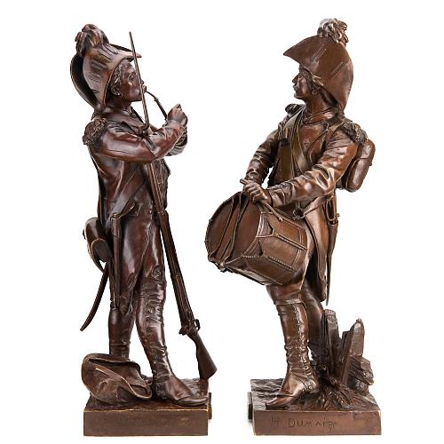 Парные скульптуры кабинетные «Перед битвой, волонтер 1792» и «После битвы, Гренадер 1792».