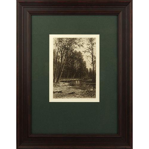 Офорт И.И.Шишкина «Затишье» 1885