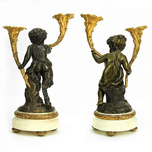 Подсвечники парные "Вакх и путто"