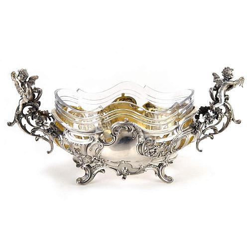 Ваза - жардиньерка «Путти и цветы». Италия.