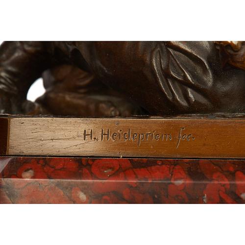 Скульптурная композиция «Охотник с собакой»