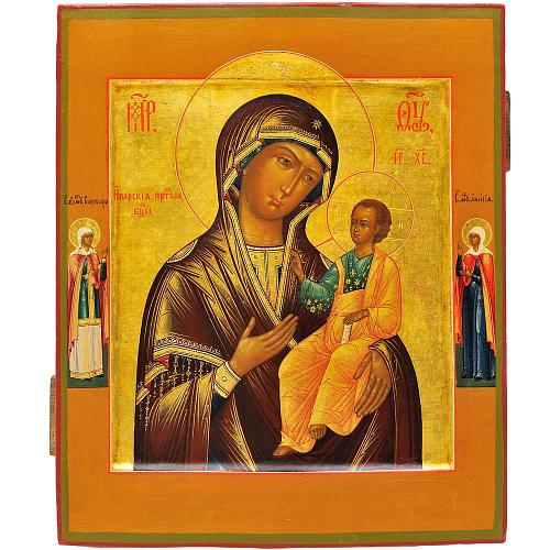 Икона "Богоматерь Иверская" с вмц. Варварой и мц. Анис"