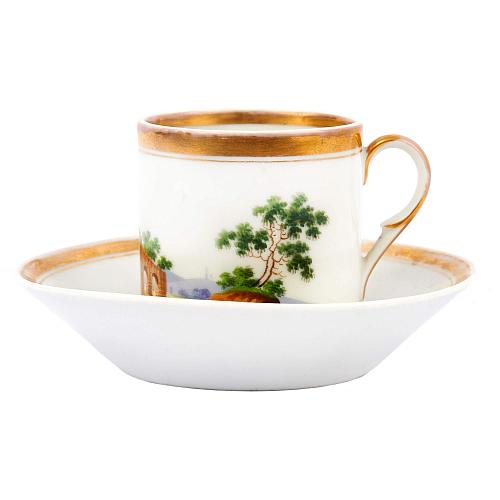 Чайная пара с "Архитектурными видами" Попов